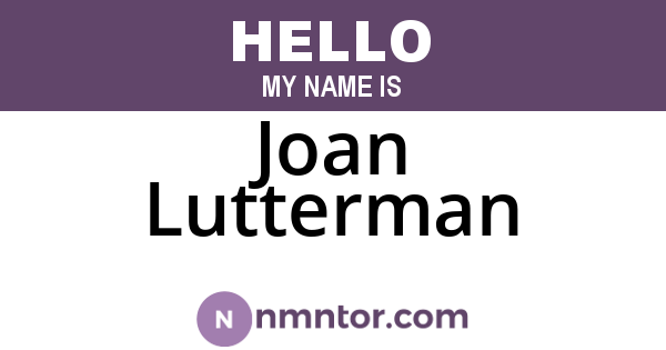 Joan Lutterman