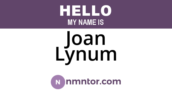 Joan Lynum