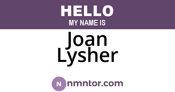 Joan Lysher