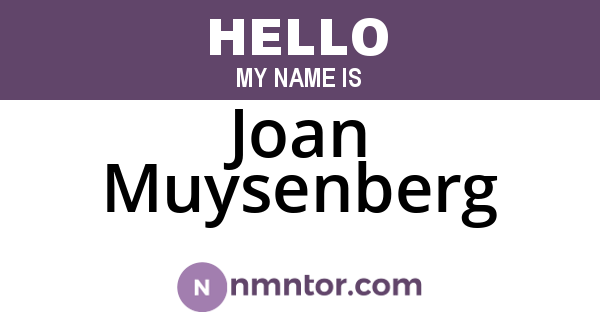 Joan Muysenberg