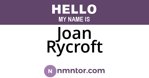 Joan Rycroft