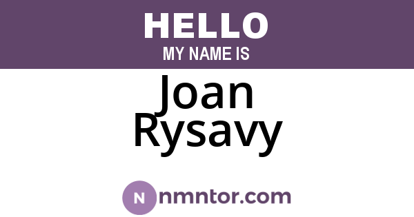 Joan Rysavy