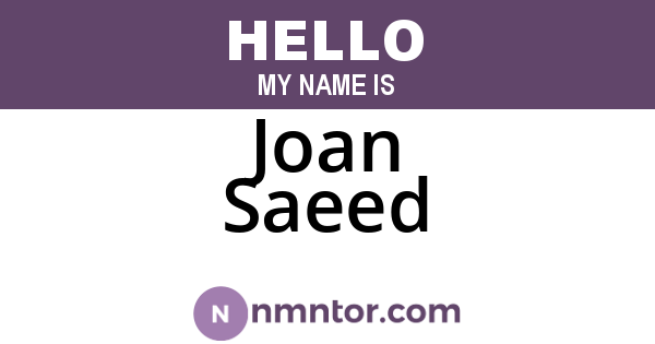 Joan Saeed