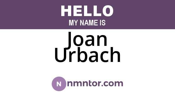 Joan Urbach