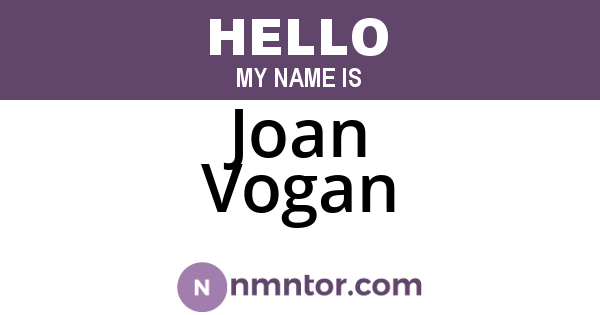 Joan Vogan