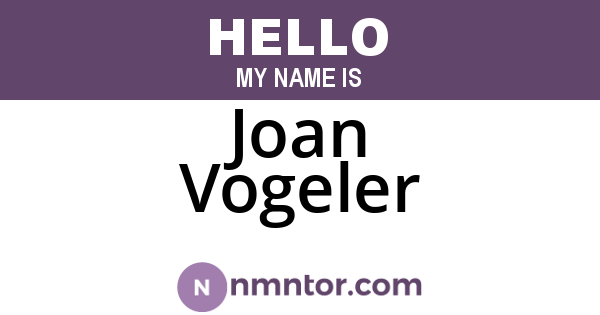 Joan Vogeler