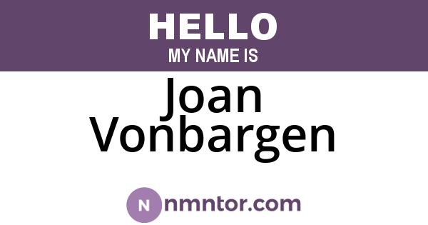 Joan Vonbargen