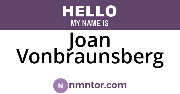 Joan Vonbraunsberg