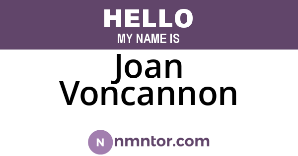 Joan Voncannon