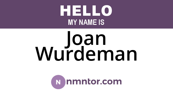 Joan Wurdeman