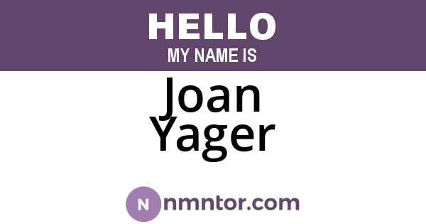 Joan Yager