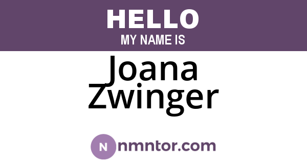 Joana Zwinger