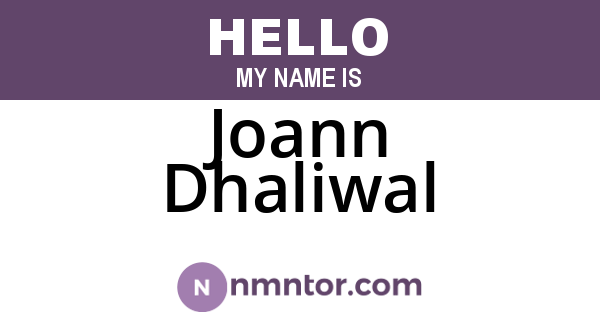 Joann Dhaliwal