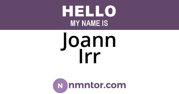 Joann Irr