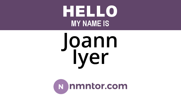 Joann Iyer