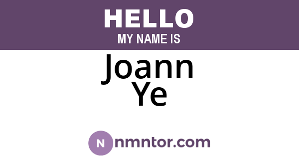 Joann Ye