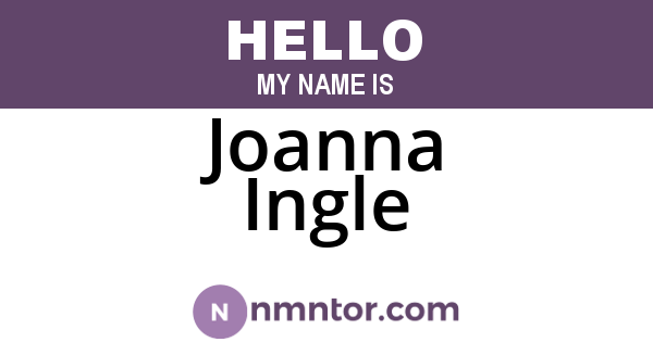 Joanna Ingle