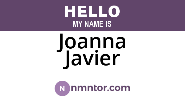 Joanna Javier