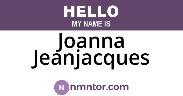 Joanna Jeanjacques
