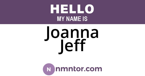 Joanna Jeff
