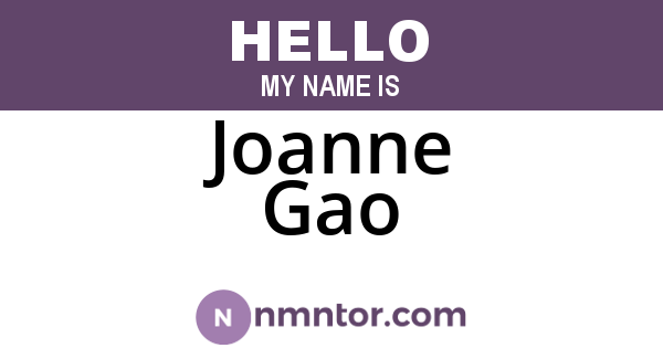 Joanne Gao