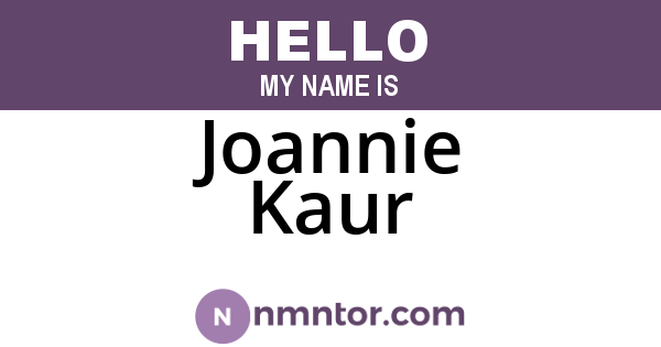 Joannie Kaur