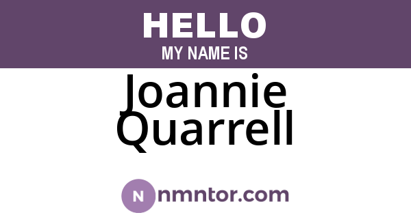 Joannie Quarrell