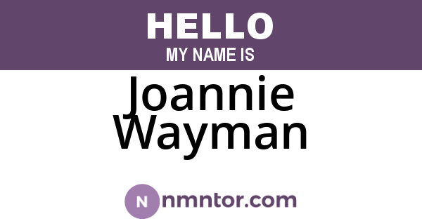 Joannie Wayman