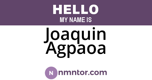 Joaquin Agpaoa