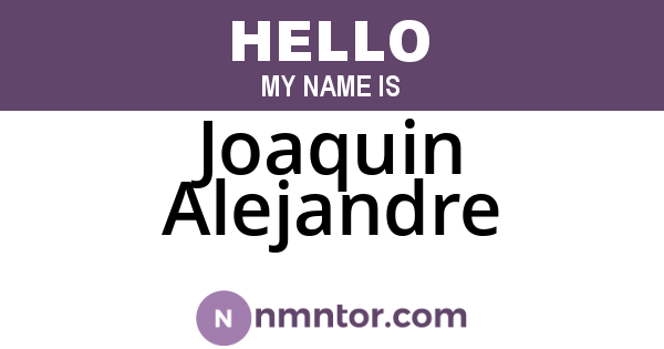 Joaquin Alejandre