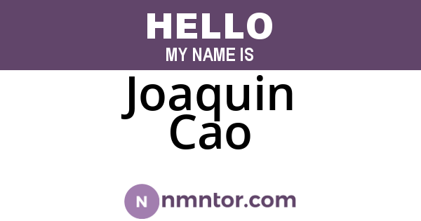 Joaquin Cao