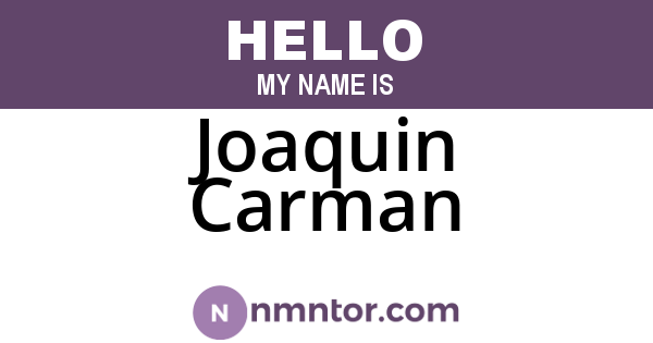 Joaquin Carman