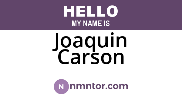 Joaquin Carson