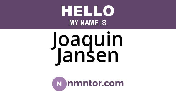 Joaquin Jansen
