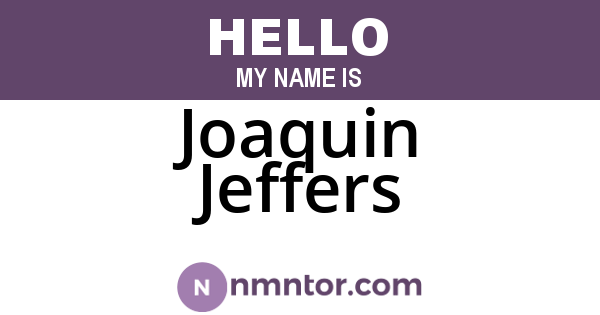 Joaquin Jeffers