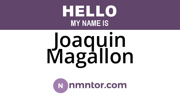 Joaquin Magallon