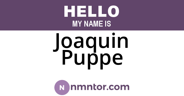 Joaquin Puppe