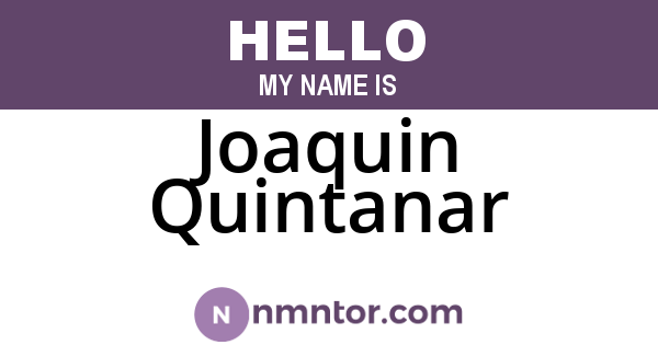 Joaquin Quintanar
