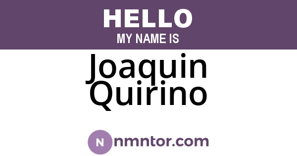 Joaquin Quirino