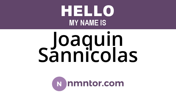 Joaquin Sannicolas