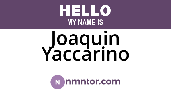 Joaquin Yaccarino