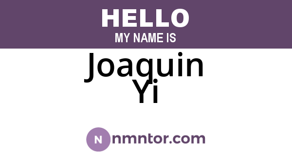 Joaquin Yi
