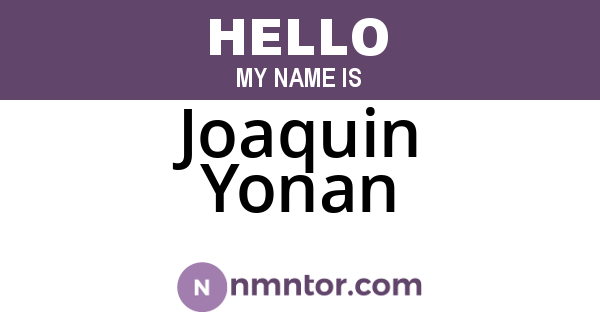 Joaquin Yonan