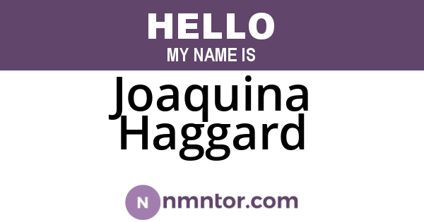 Joaquina Haggard