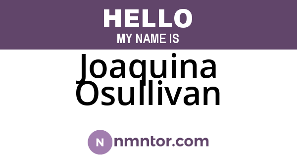 Joaquina Osullivan