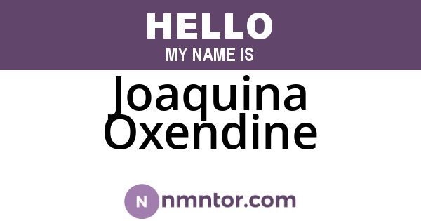 Joaquina Oxendine