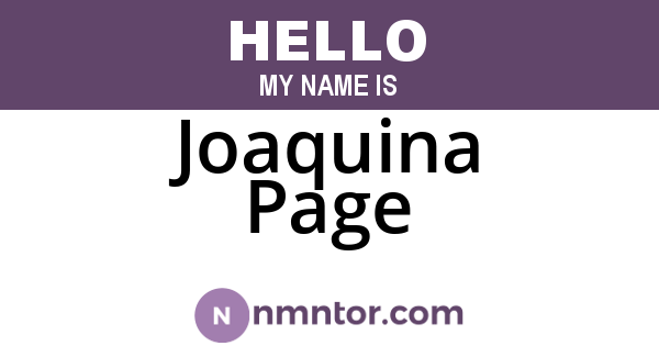 Joaquina Page