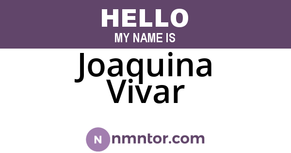 Joaquina Vivar