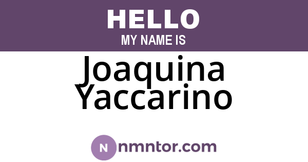 Joaquina Yaccarino