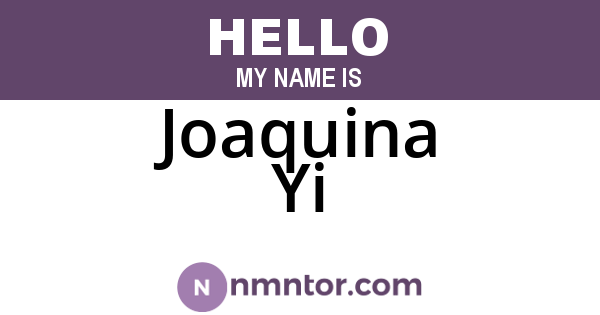 Joaquina Yi